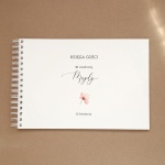 Księga gości na przyjęcie urodzinowe z różowym kwiatuszkiem