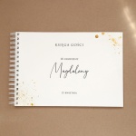 Księga gości na przyjęcie urodzinowe ze złotym brokatem