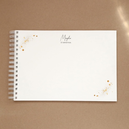 Księga gości na przyjęcie urodzinowe ze złotym brokatem