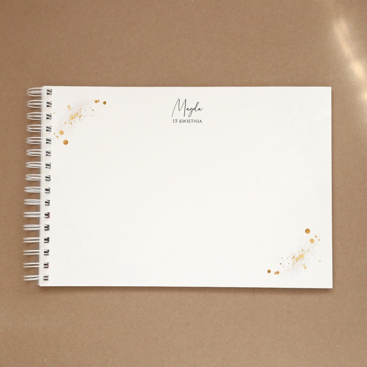 Księga gości na przyjęcie urodzinowe ze złotym brokatem