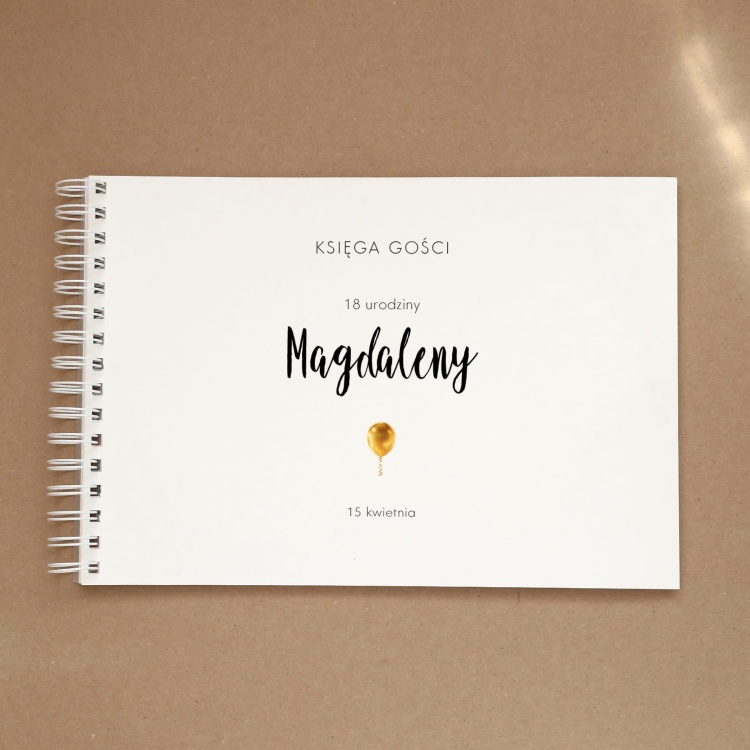Księga gości na przyjęcie urodzinowe z balonem