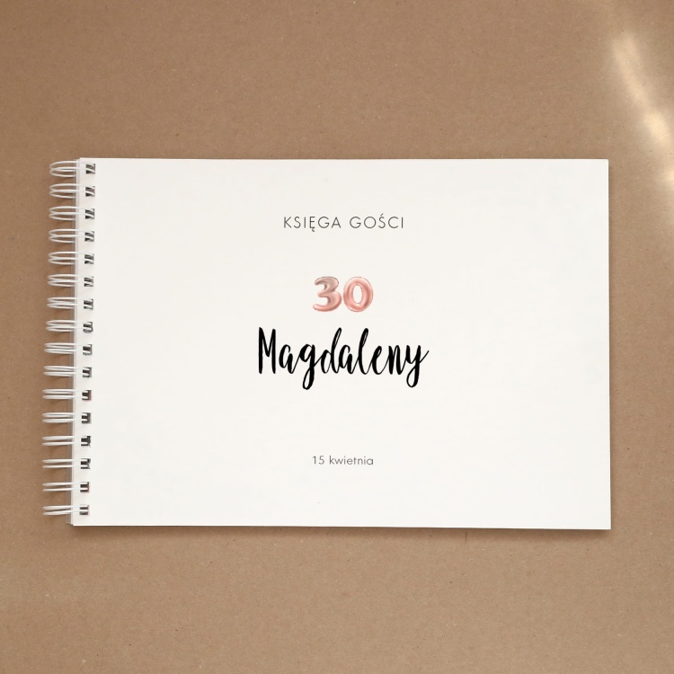 Księga gości na przyjęcie urodzinowe z balonową cyfrą