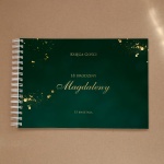 Księga gości na przyjęcie urodzinowe złoto-szmaragdowa