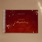 Księga gości na przyjęcie urodzinowe bordowo-złota