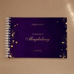 Księga gości na przyjęcie urodzinowe fioletowo-złota