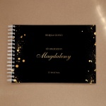 Księga gości na przyjęcie urodzinowe czarno-złota