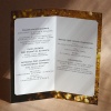 Karty menu na przyjęcie urodzinowe złote