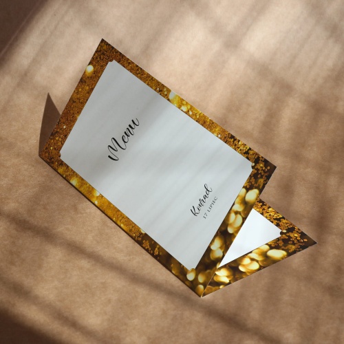 Karty menu na przyjęcie urodzinowe złote