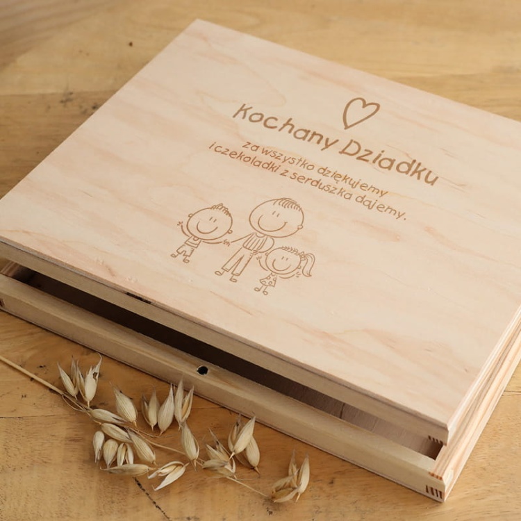 Dzień babci i dziadka - pudełko z grawerem na merci