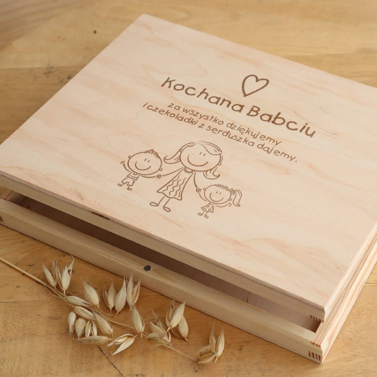 Dzień babci i dziadka - pudełko z grawerem na merci