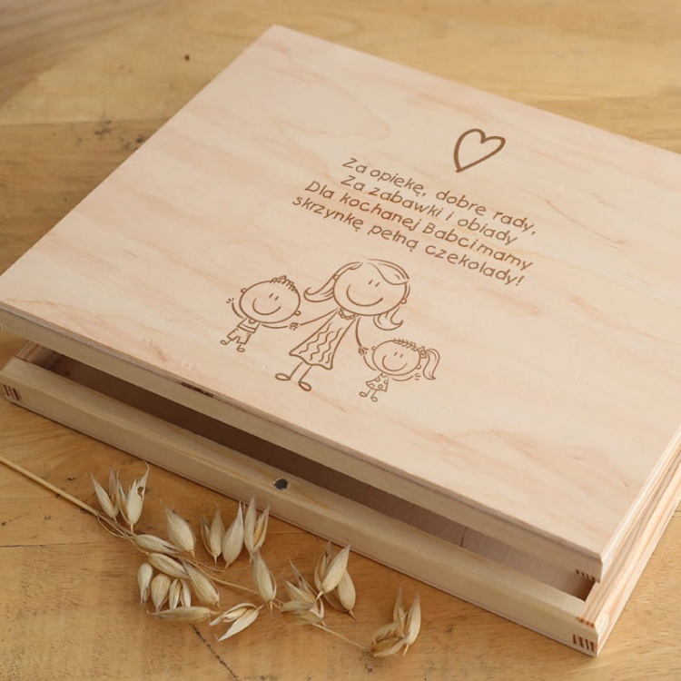 Dzień babci i dziadka - pudełko z grawerem na merci