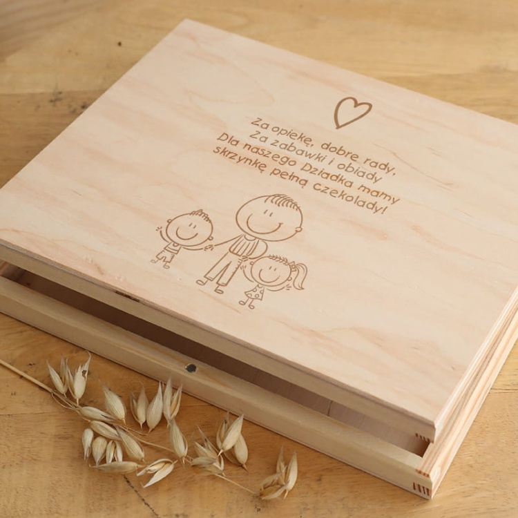Dzień babci i dziadka - pudełko z grawerem na merci