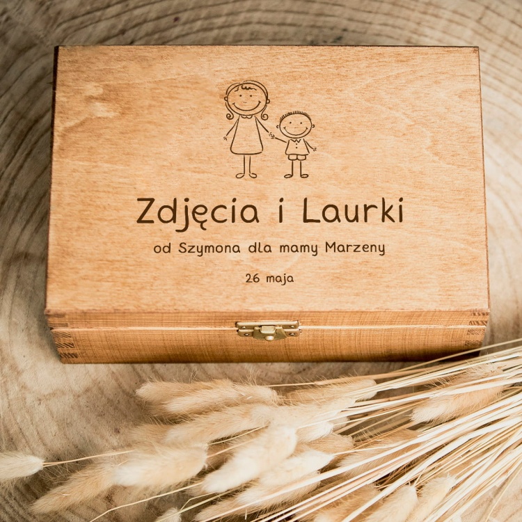 Szkatułka, pudełko dla mamy od syna woskowana