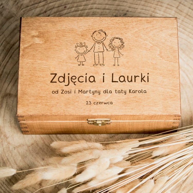 Szkatułka, pudełko dla taty od córek woskowana