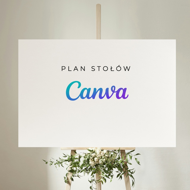 Druk planu stołów weselnych z Canvy - poziom