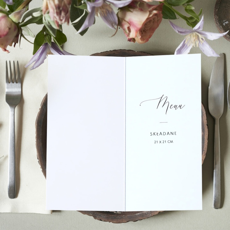 wydruk karty menu 21x21 zaprojektowanej w canva