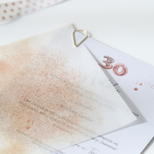 Zaproszenia rose gold na 30 urodziny