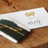 Eleganckie, zielone zaproszenia na 50 urodziny