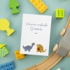 Dziecięce zaproszenia urodzinowe na roczek z dinozaurem