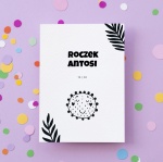 Czarno-białe zaproszenia na roczek