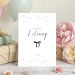 Zaproszenia na 18 urodziny z czarną wstążką i gwiazdeczkami