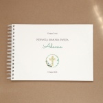 Księga gości na Pierwszą Komunię z roślinnym krzyżem