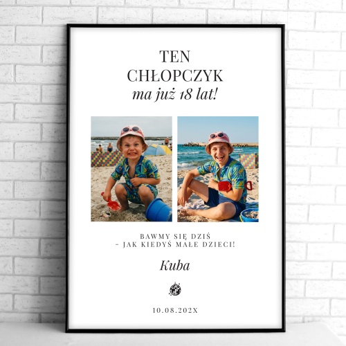Plakat powitalny - Ten chłopiec ma już 18!