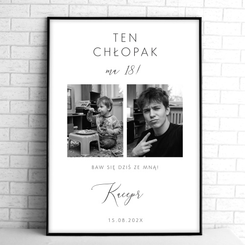 Plakat powitalny - Ten chłopak ma 18!