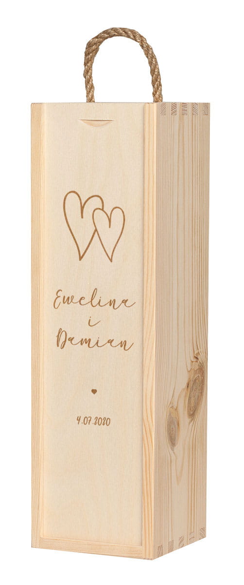 Pudełko drewniane jasne na wino