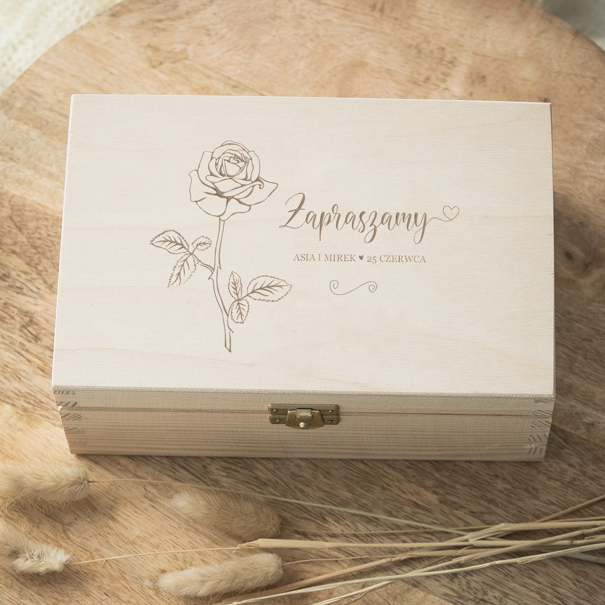 Podziękowanie dla Rodziców - szkatułka - róża