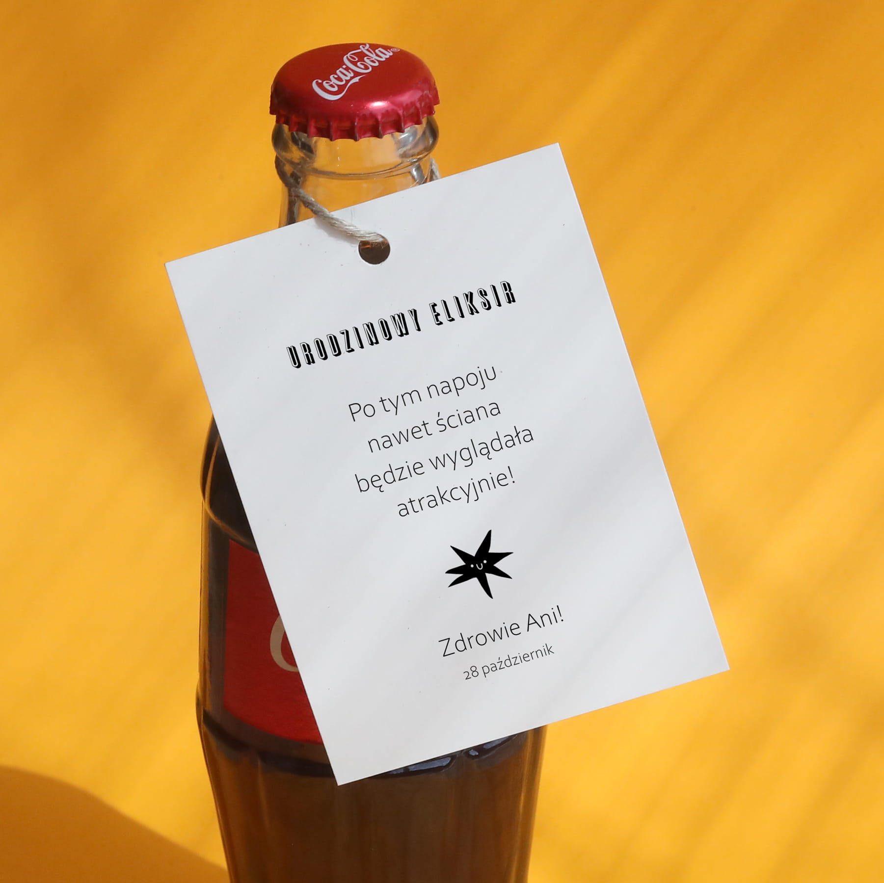 Urodzinowe zawieszki z gwiazdką na butelki - zestaw 18 szt