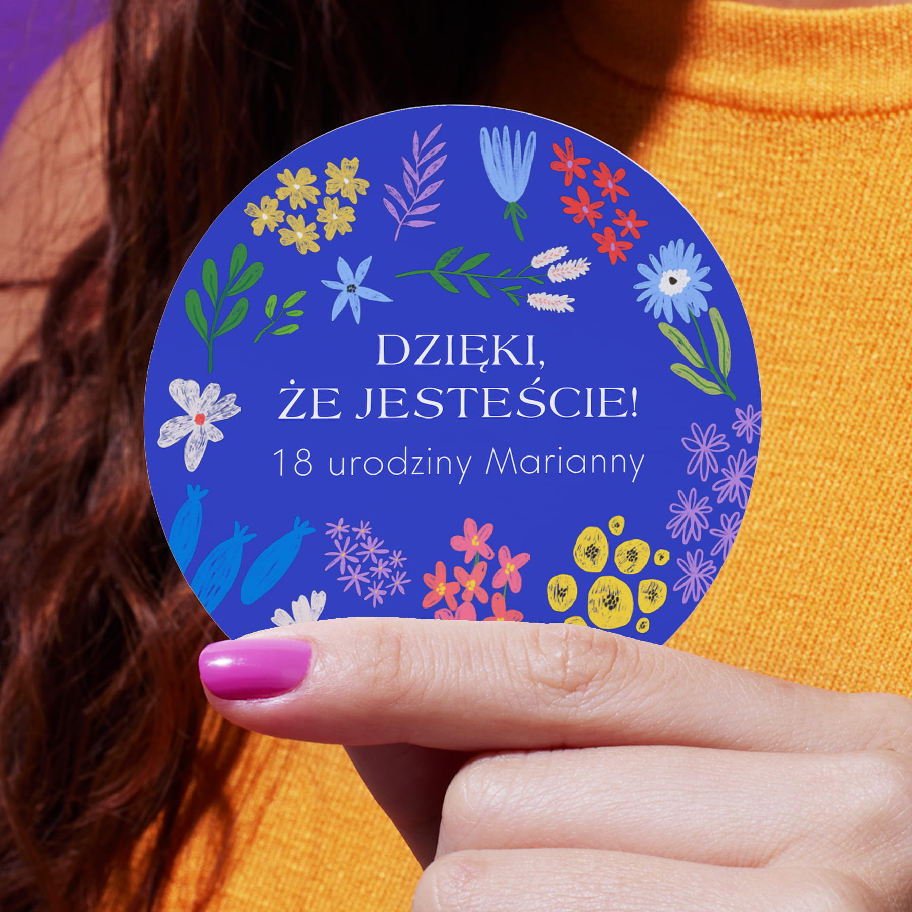 Naklejki na urodziny z kwiatuszkami