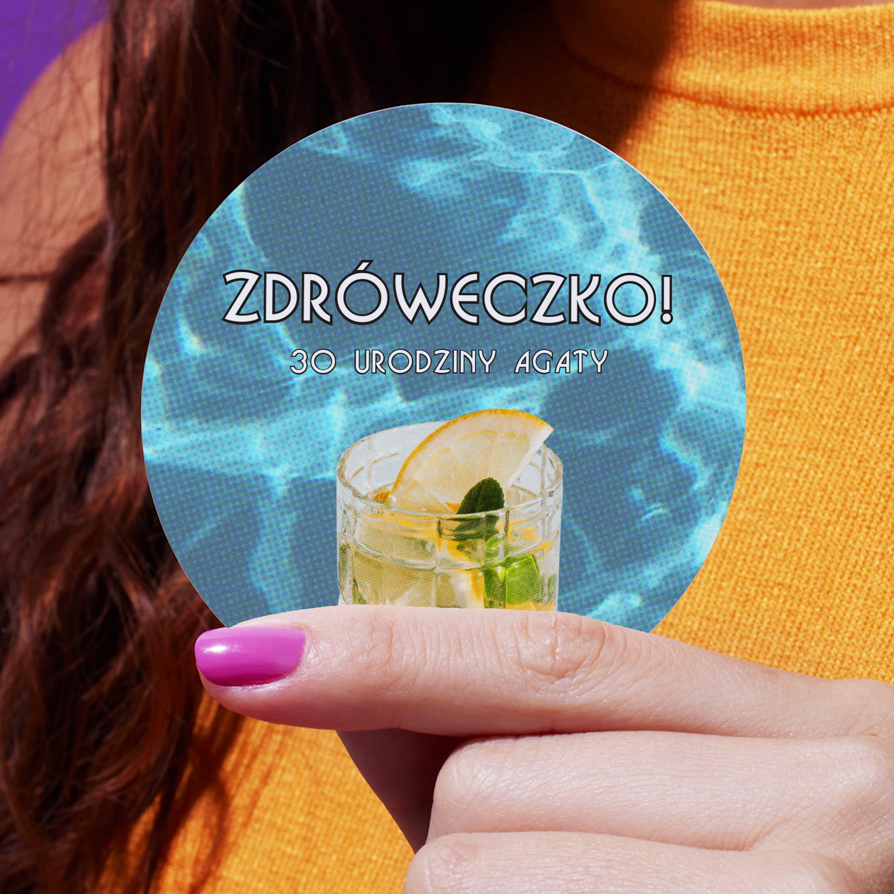 Naklejki na urodziny z drinkiem