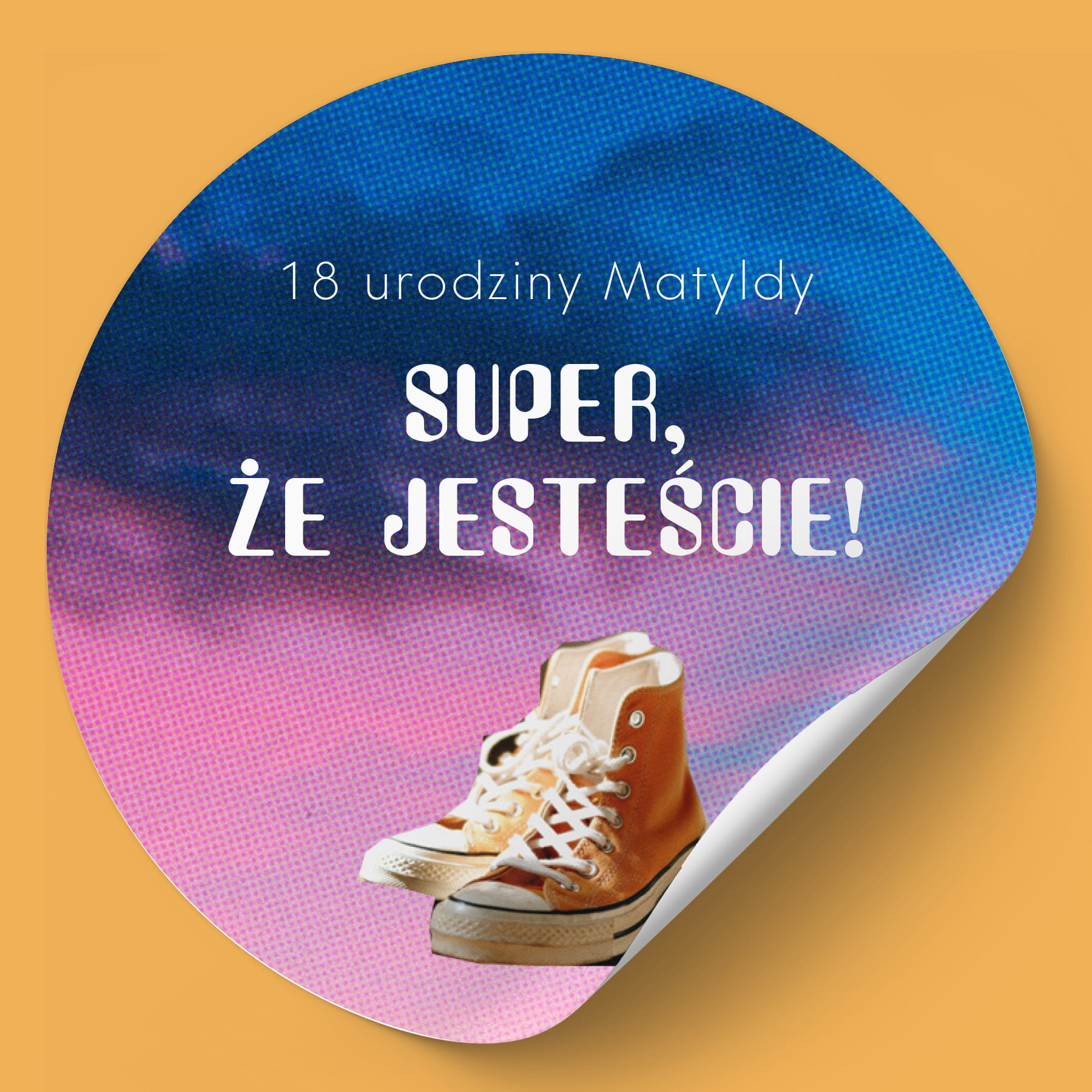 Naklejki na urodziny z trampkami