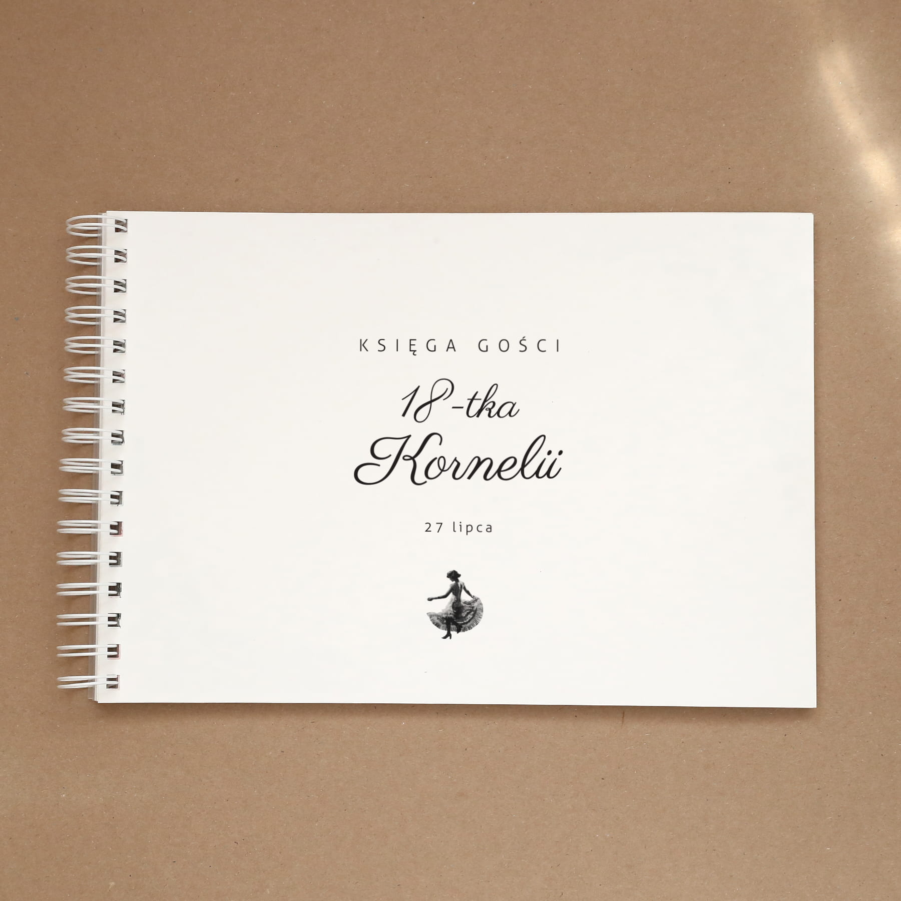 Księga gości retro na przyjęcie urodzinowe - okładka z przodu