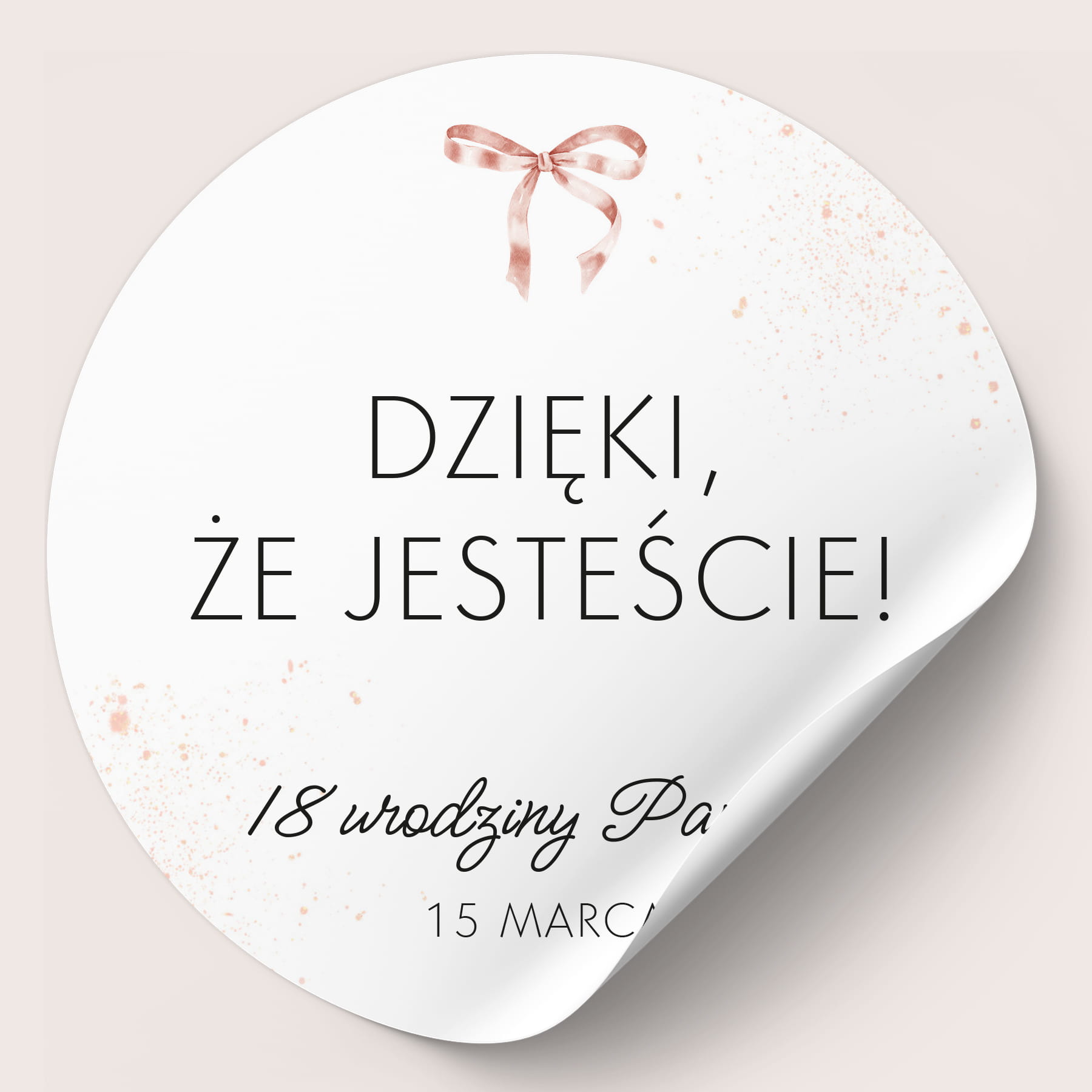 Naklejki na urodziny z wstążką