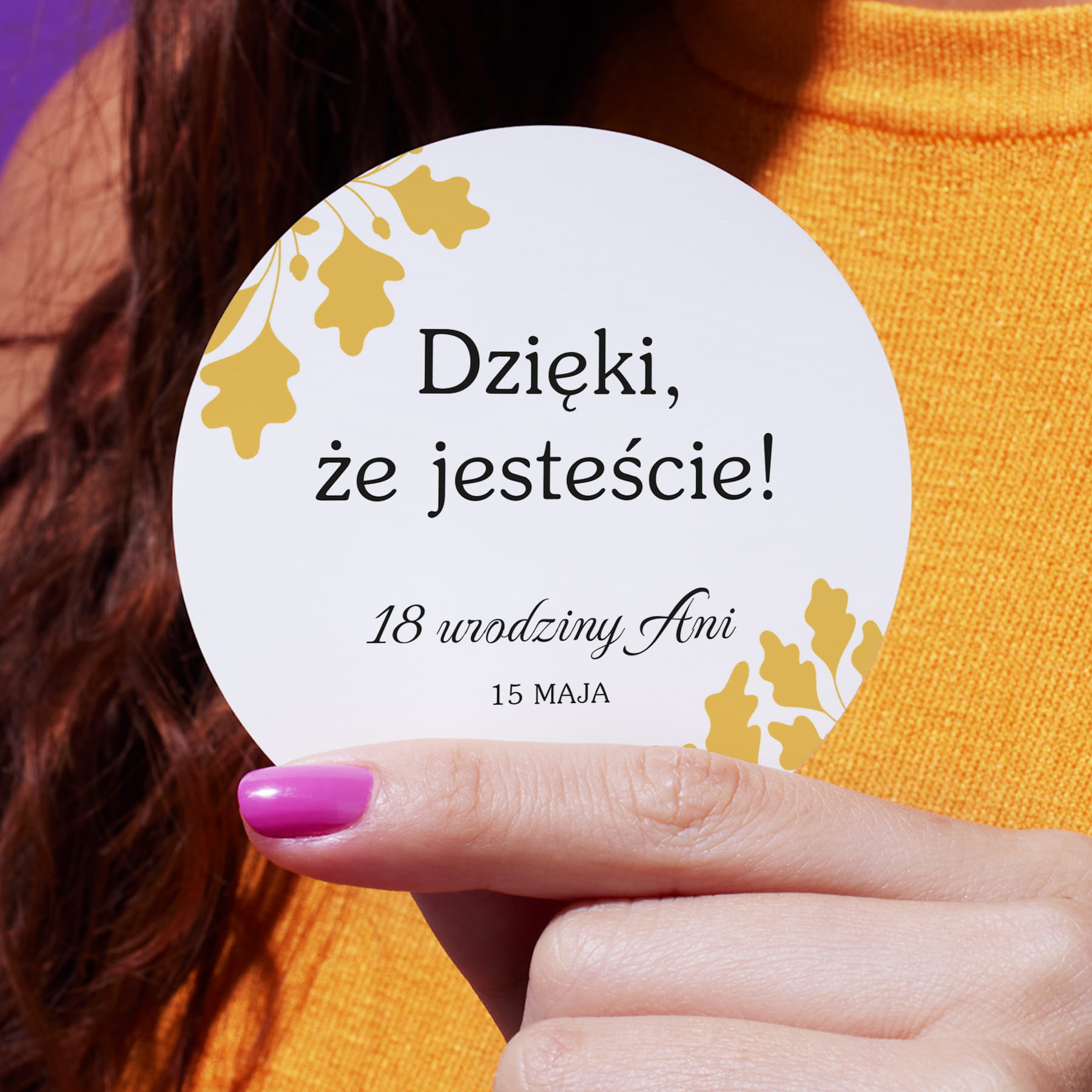 Naklejki na urodziny żółta gałązka