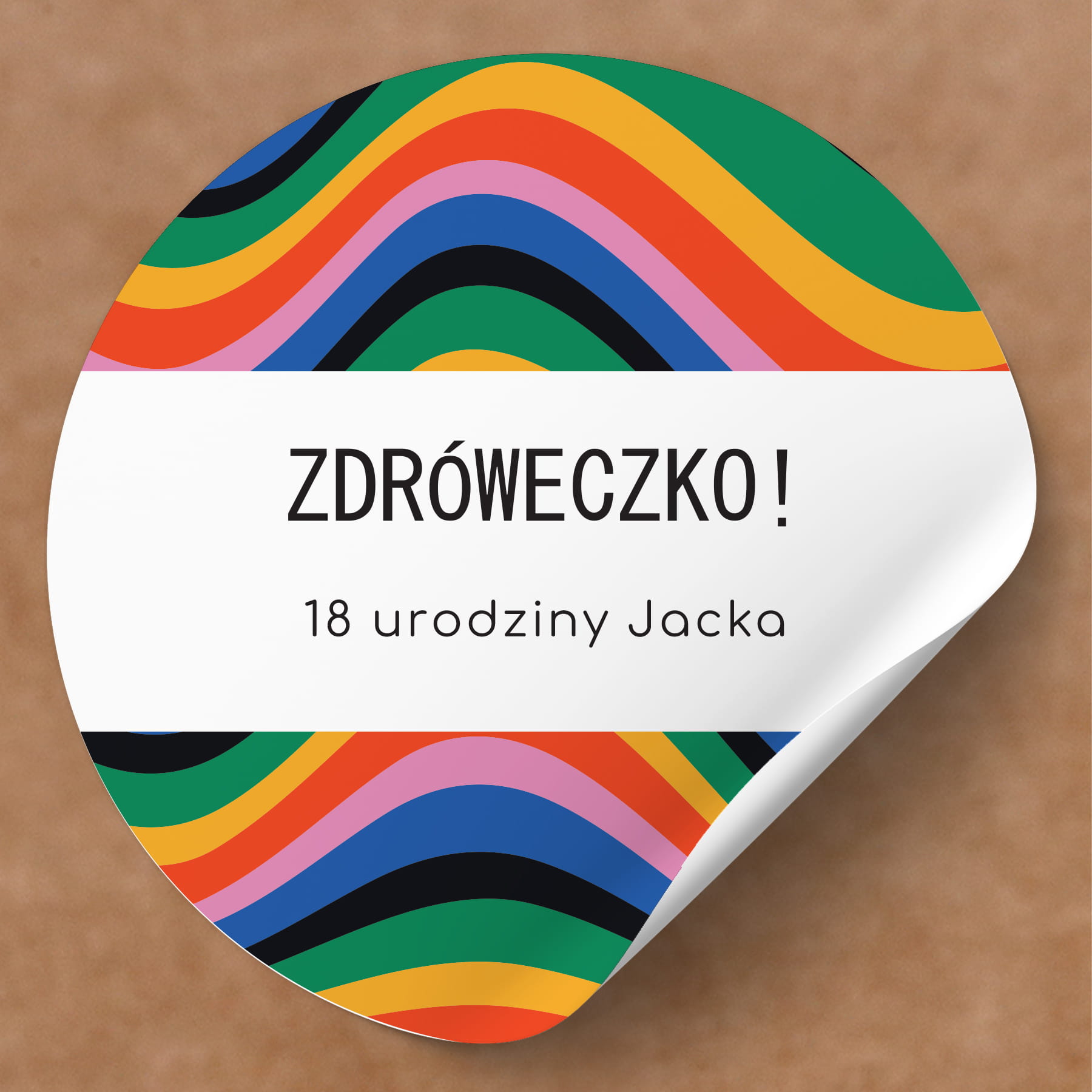 Naklejki na urodziny tęczowe