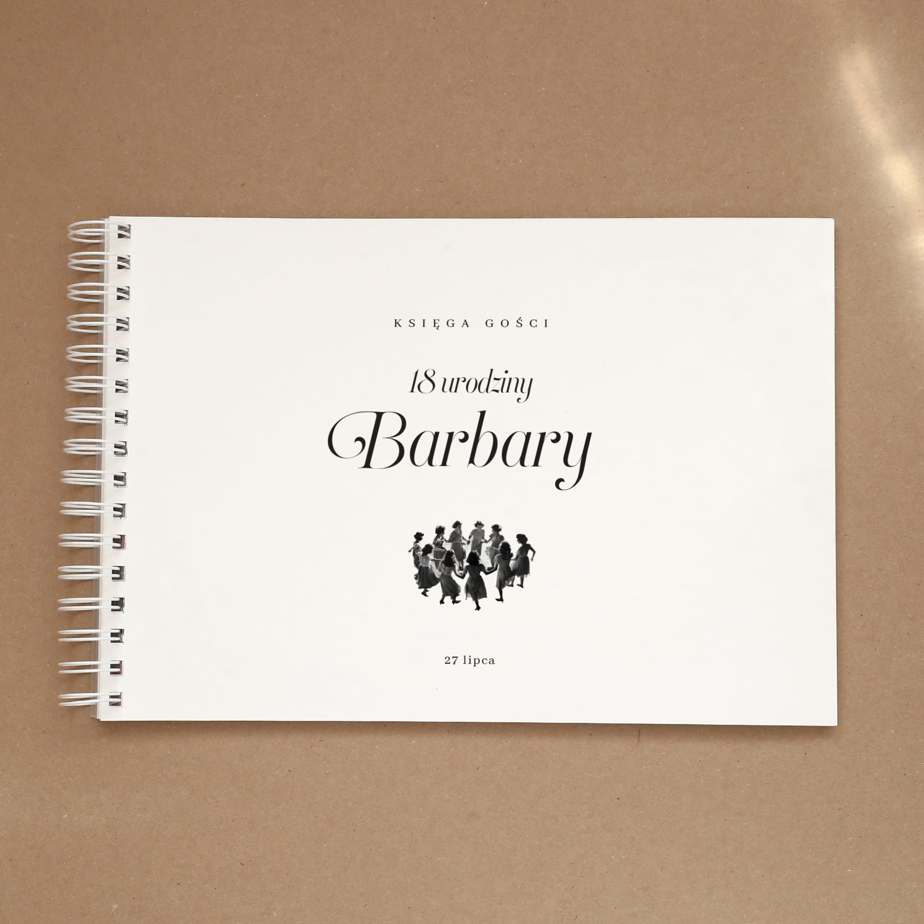 Księga gości w tanecznym stylu vintage na przyjęcie urodzinowe - okładka z przodu