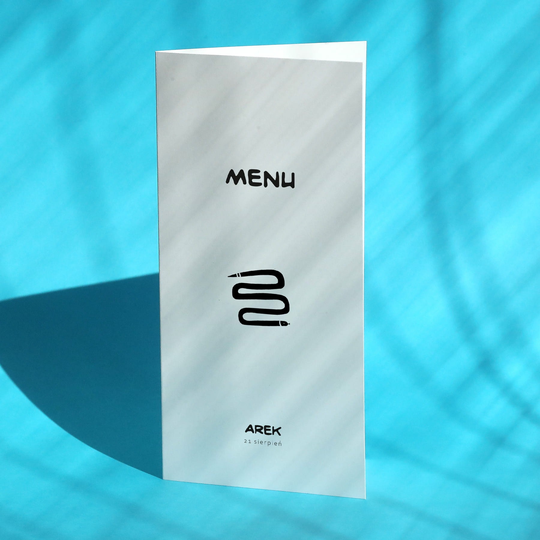 Karty menu na przyjęcie z wężem okładka