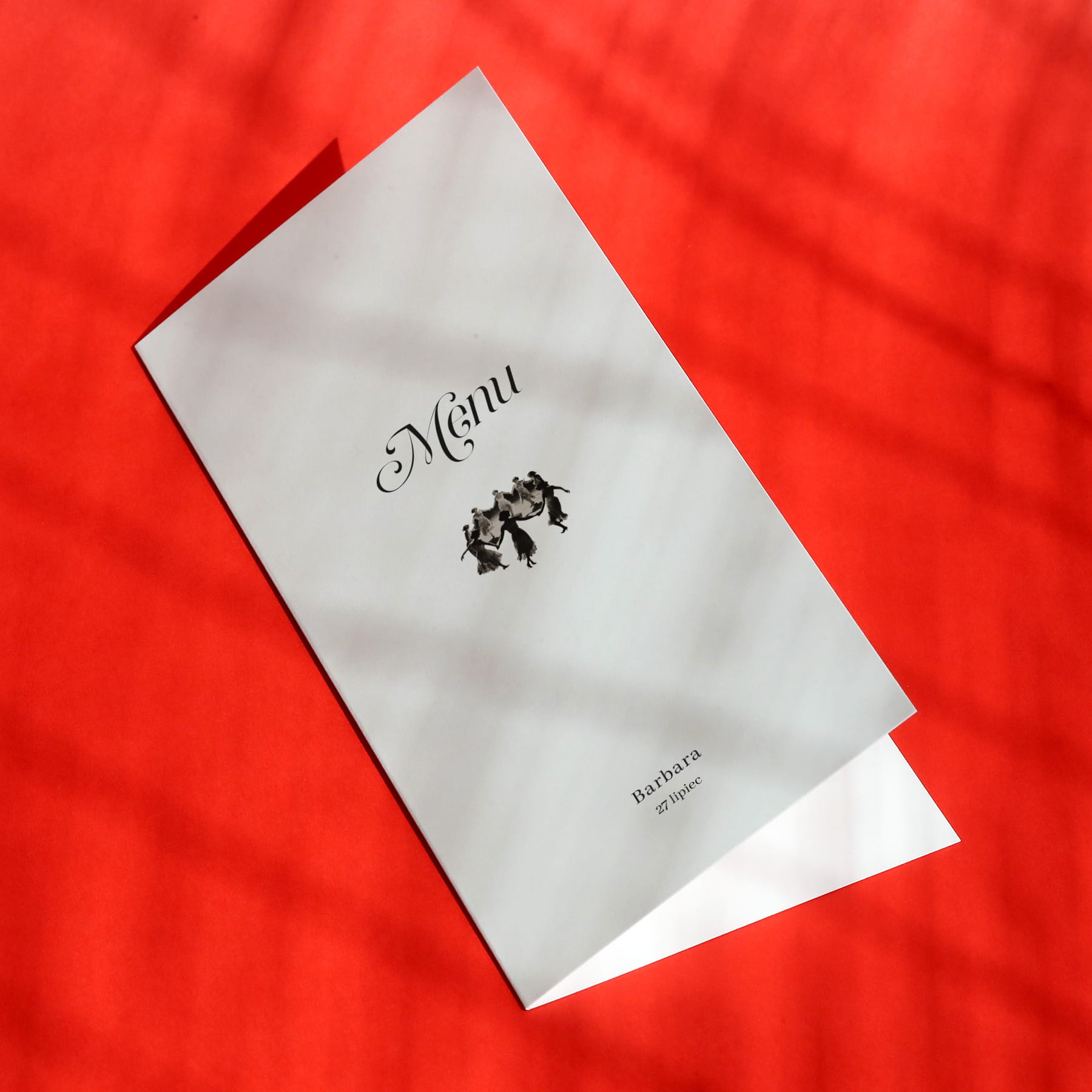 Karty menu na przyjęcie taniec okładka