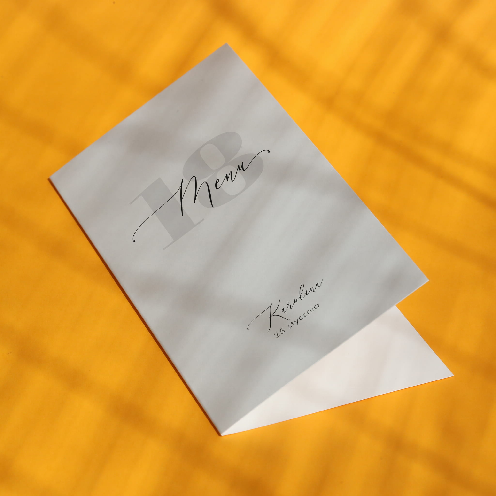 Karty menu na przyjęcie z liczbą- okładka