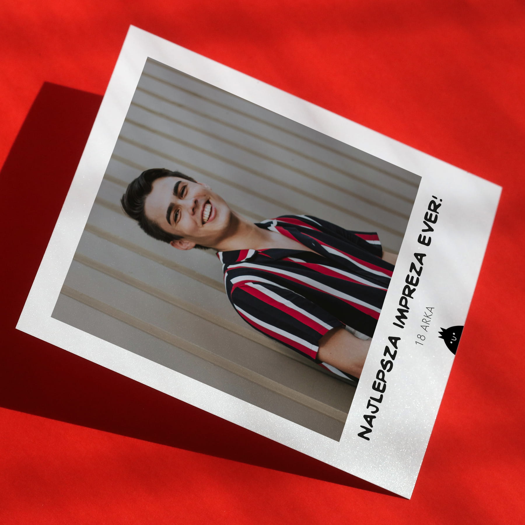 Polaroid podziękowanie dla gości - wesołe z uśmiechem