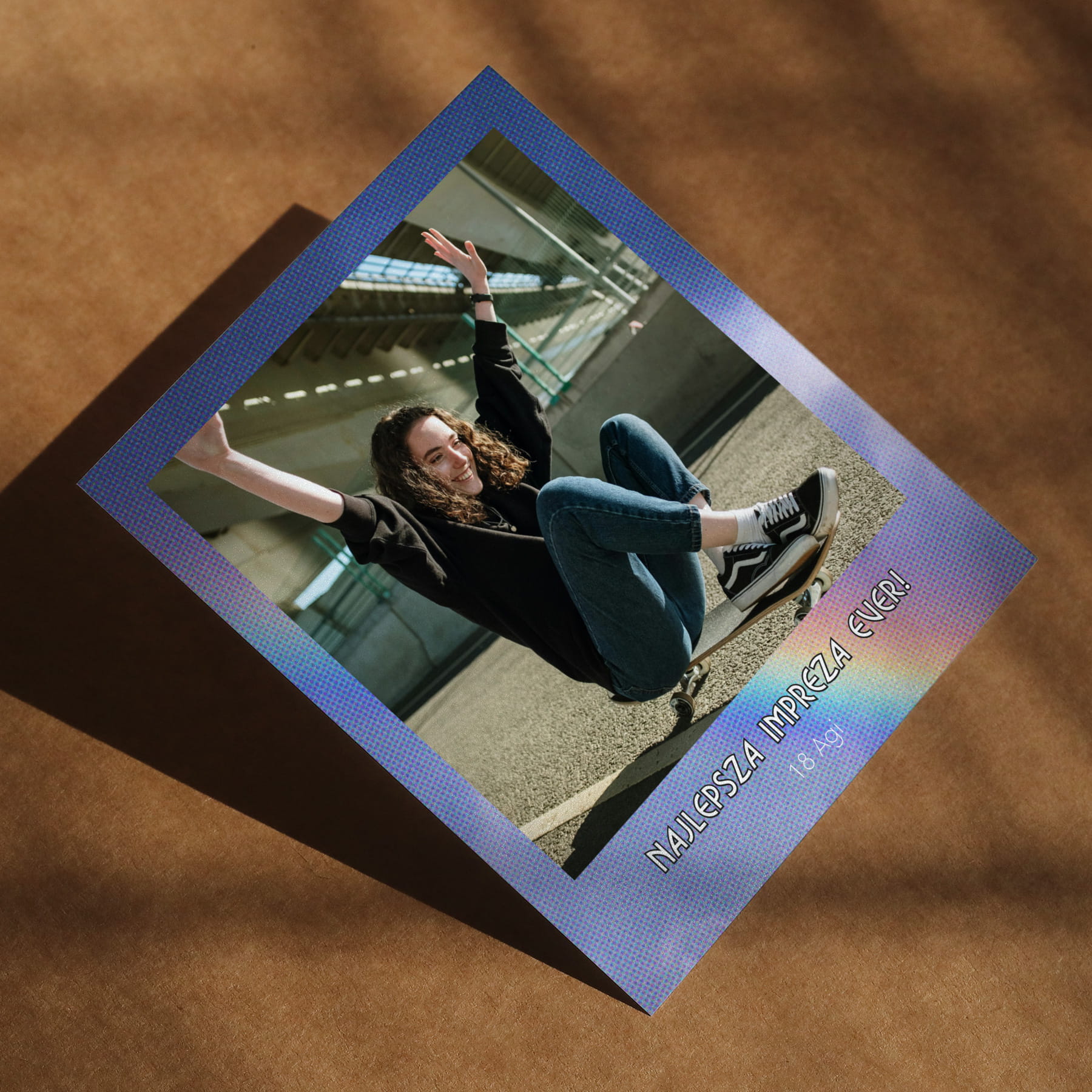 Polaroid podziękowanie dla gości - retro tęczowe