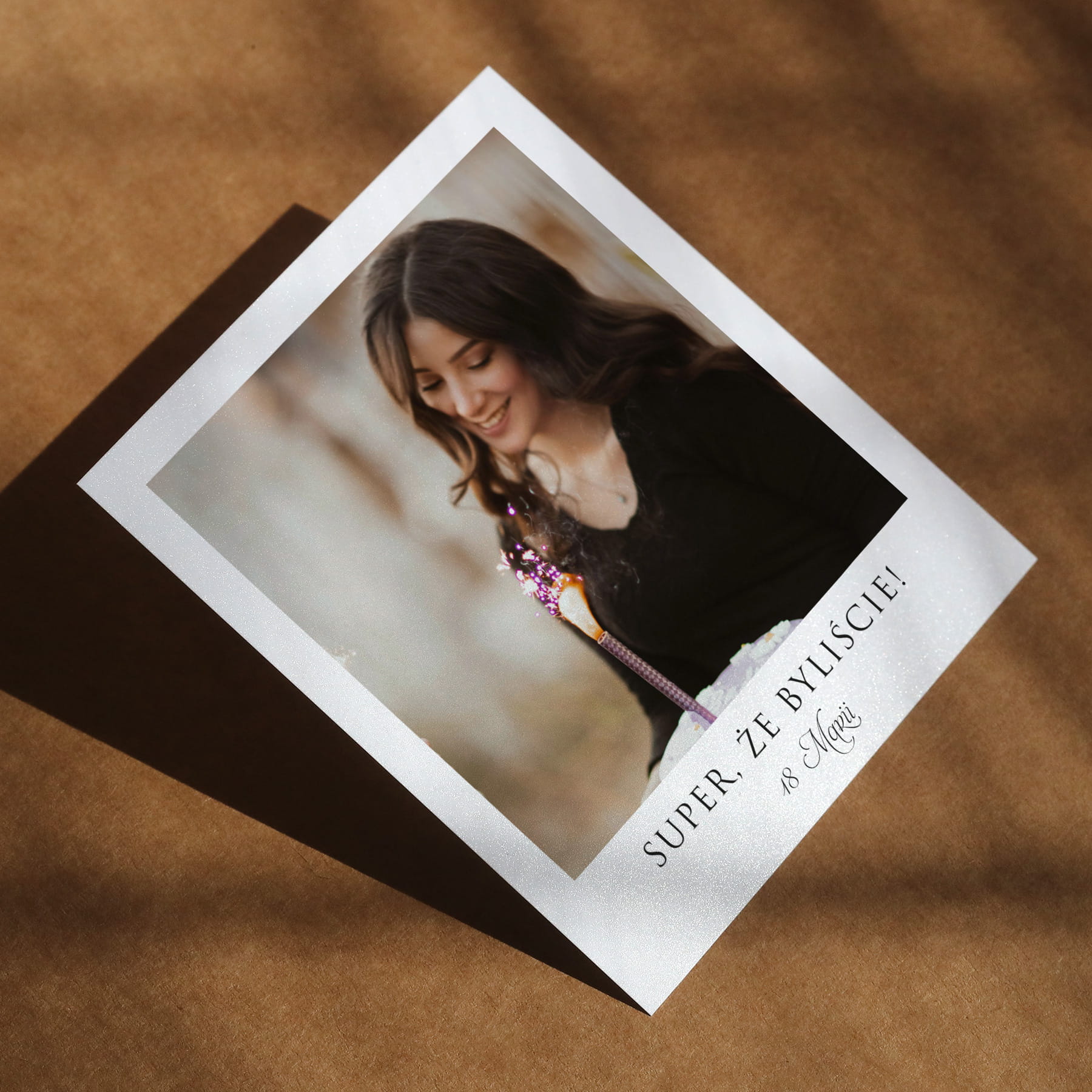 Polaroid podziękowanie dla gości - minimalistyczne eleganckie