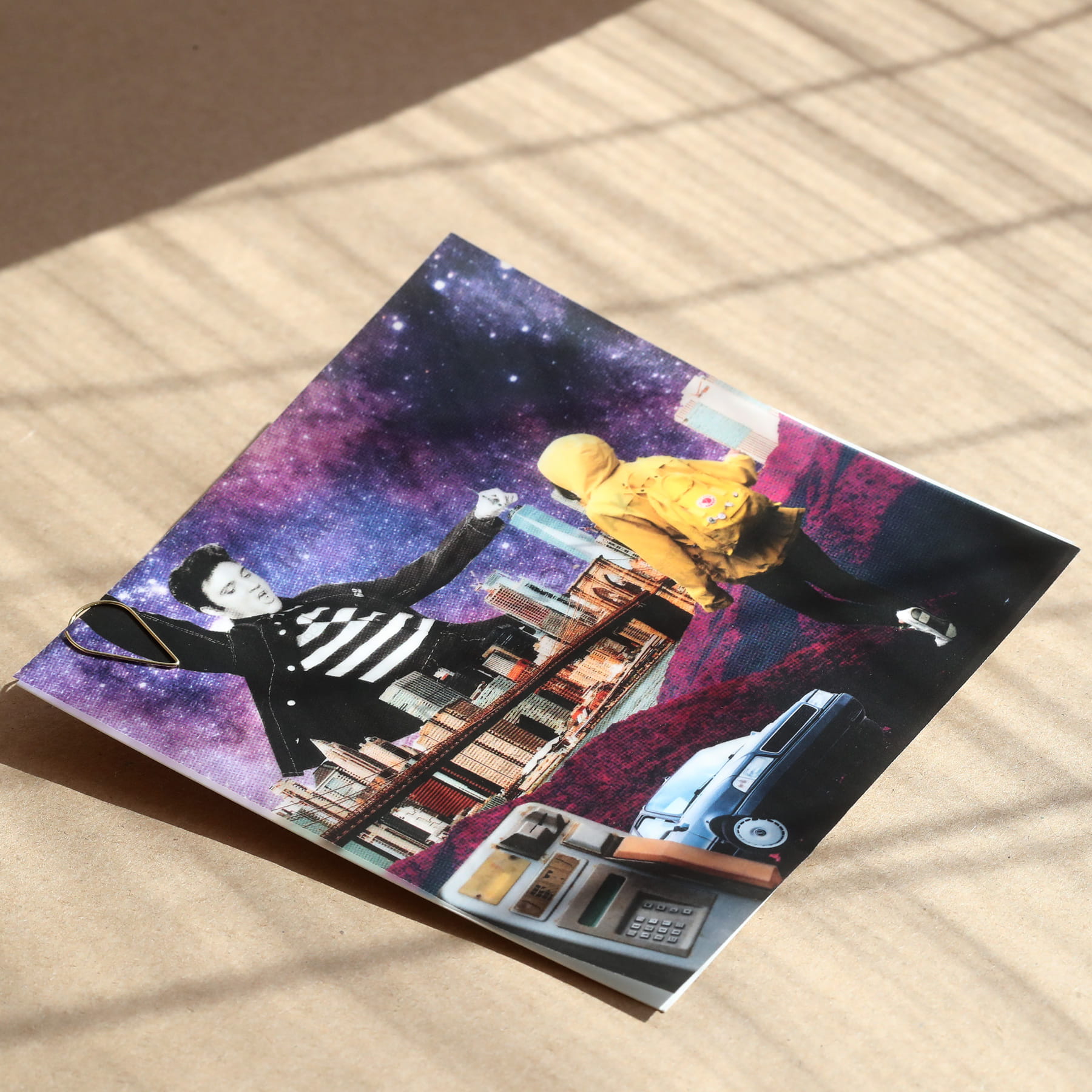 Zaproszenia kwadratowe z kalką - vintage collage