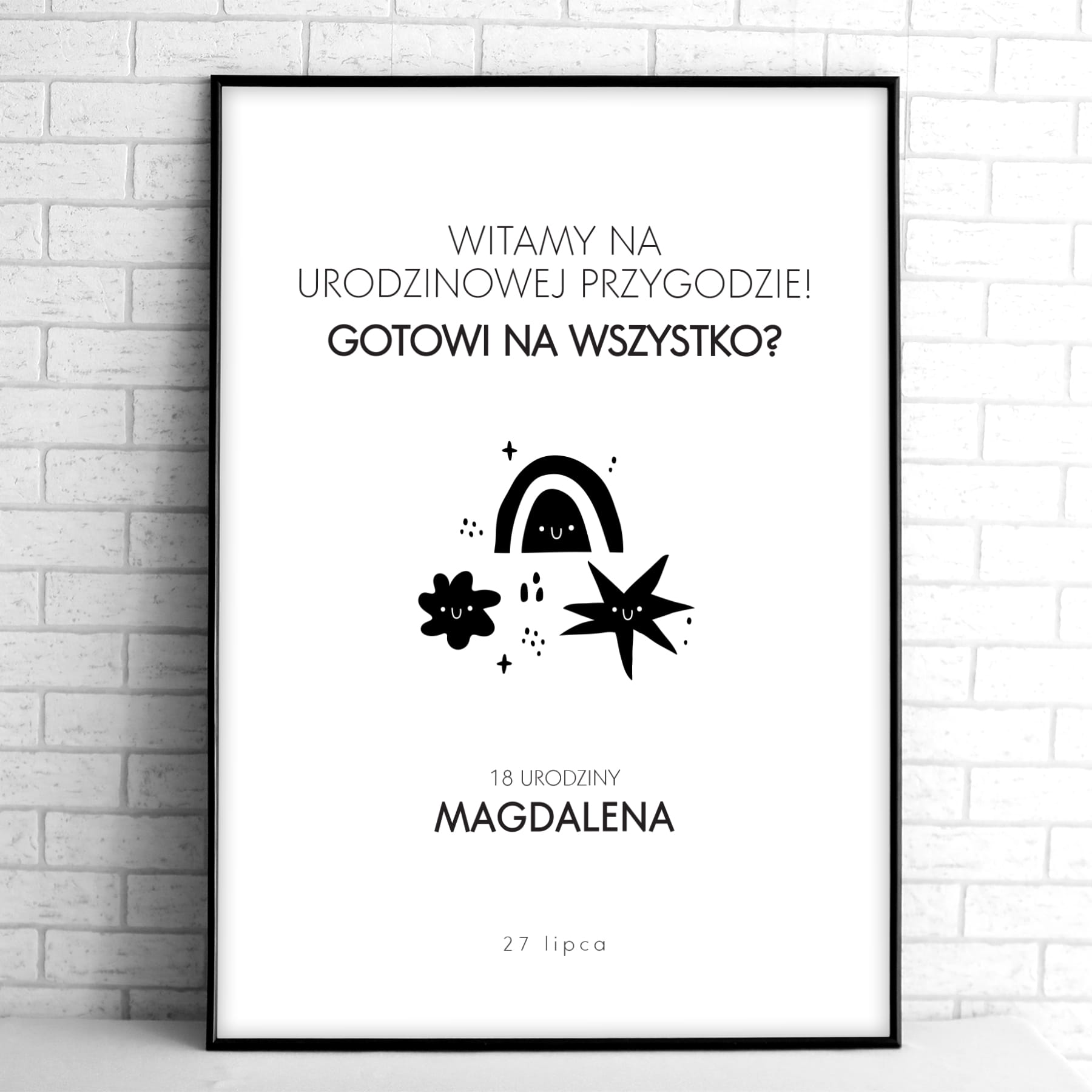 Tablice powitalne na przyjęcie urodzinowe z wesołymi symbolami
