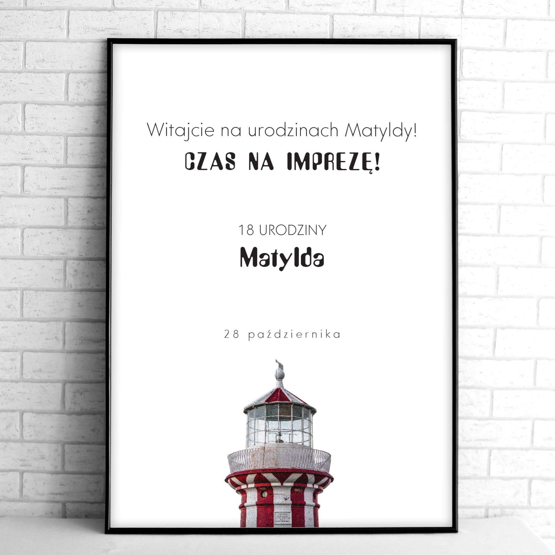 Retro tablice powitalne na przyjęcie urodzinowe z latarnią morską