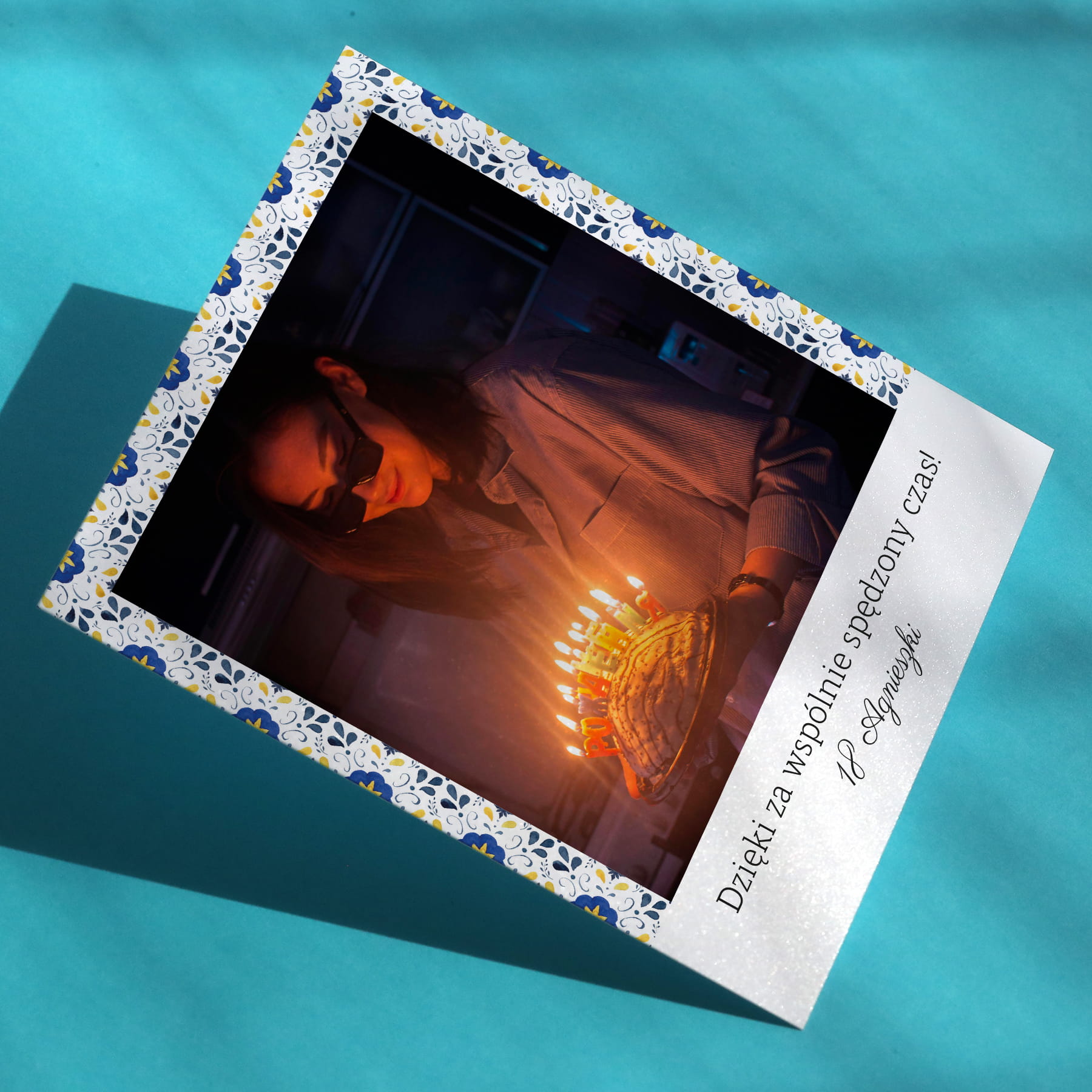 Polaroid podziękowanie dla gości - kolorowa mozaika