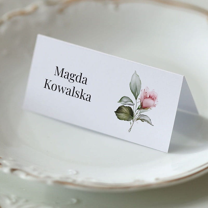 Winietki ślubne z różą